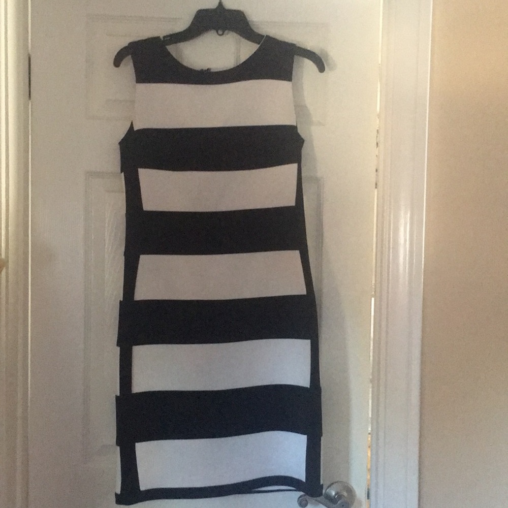 Black and White Striped Dress